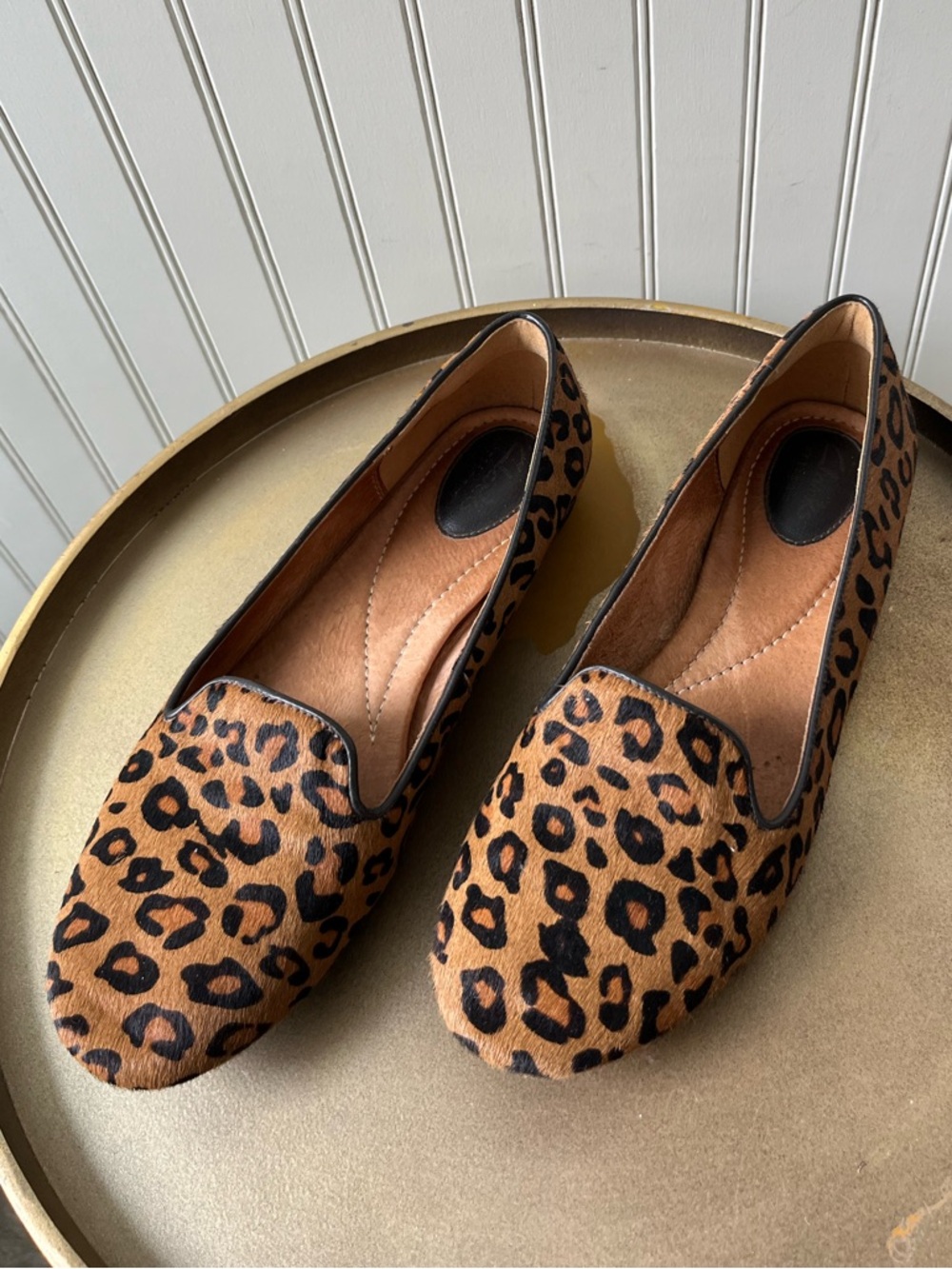 CLARKS ARTISAN VALLEY LOUNGE LOAFER/FLATS | LEOPARD PRINT CALF HAIR | 6.5M | EUC